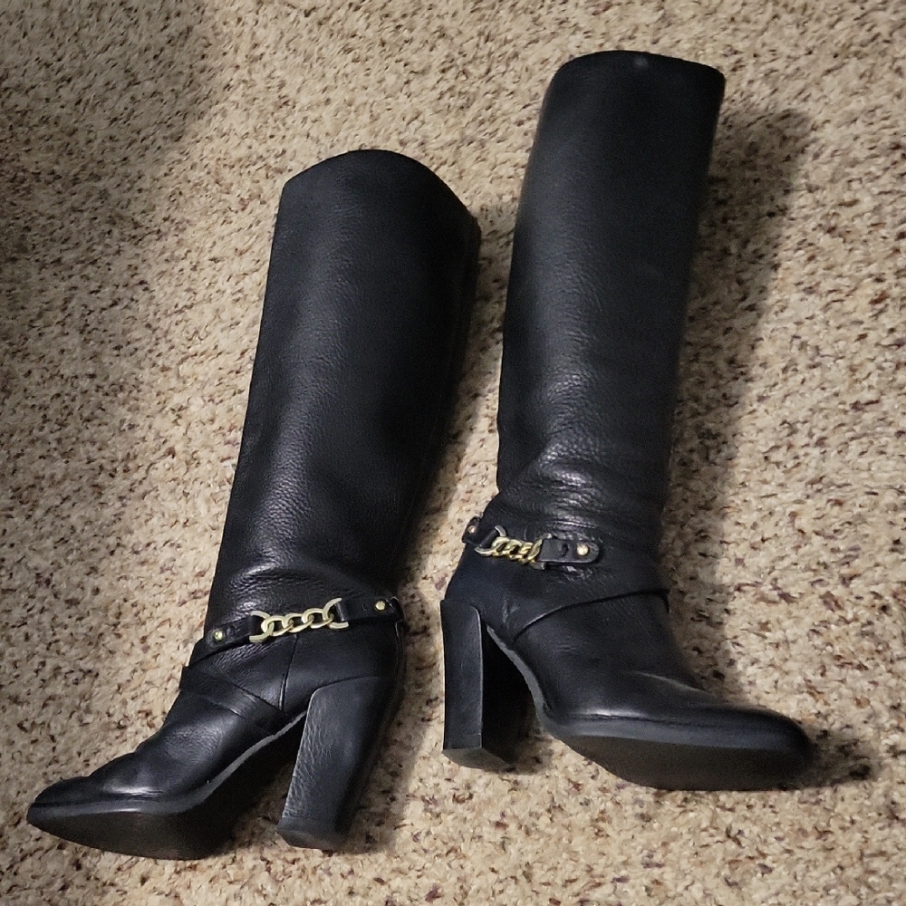 Kate Spade Black Heeled Boots with Silver Accent - Picture 6 of 9